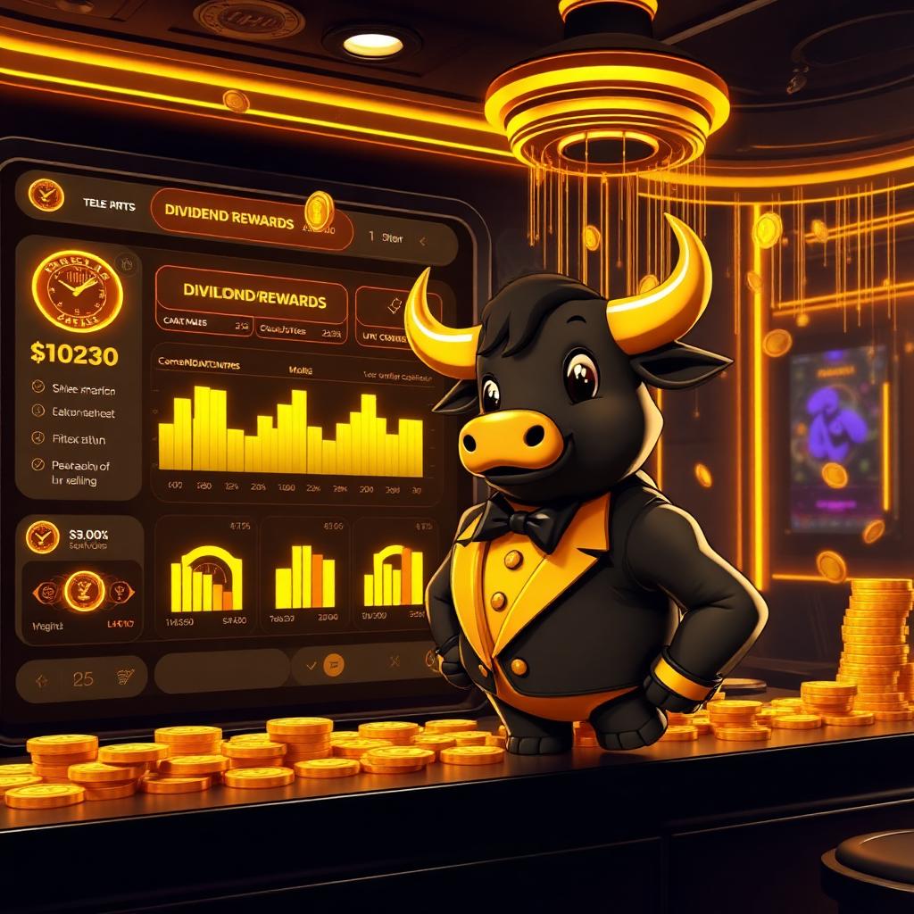 VIP Crypto Casino mascot beside a glowing BetFury-style daily rewards dashboard with gold tokens