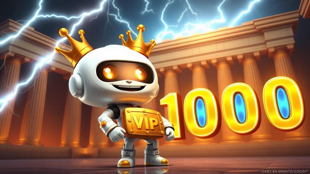 Gates of Olympus 1000 slot artwork with VIP Crypto Casino mascot