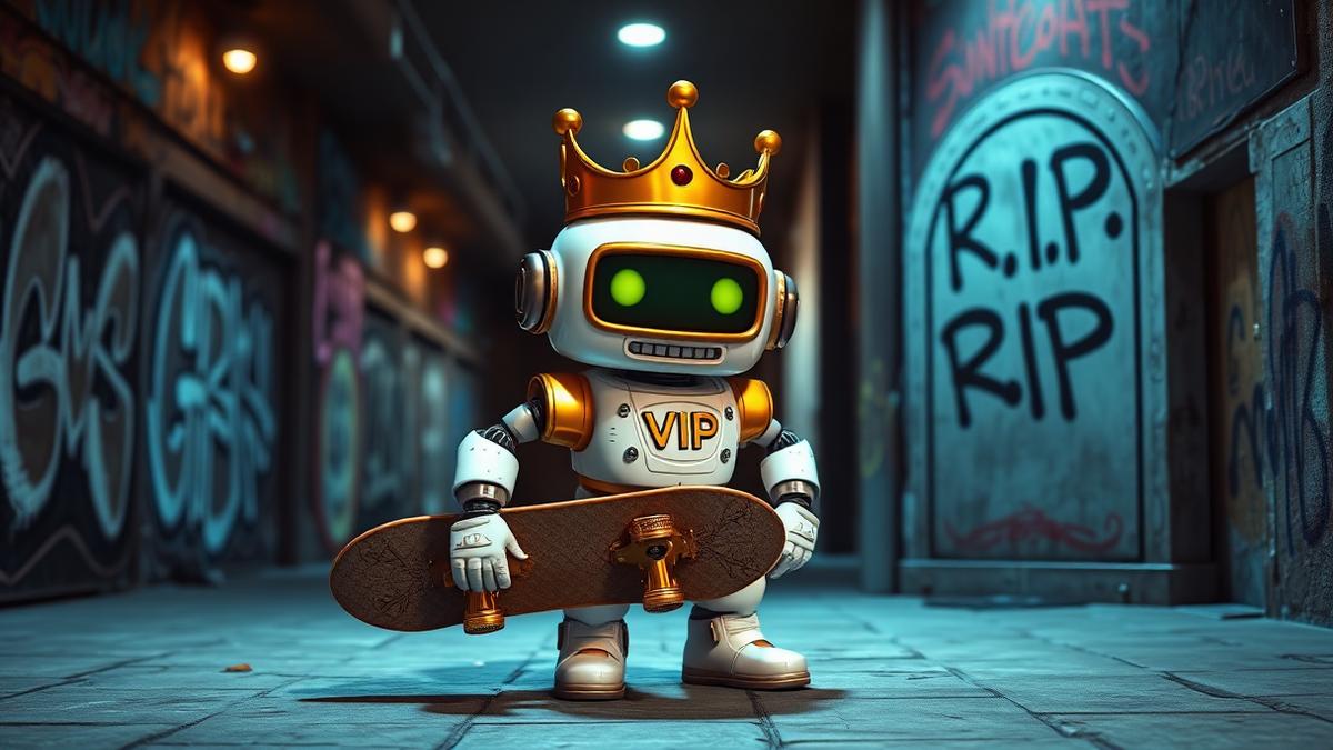 RIP City slot artwork with VIP Crypto Casino mascot