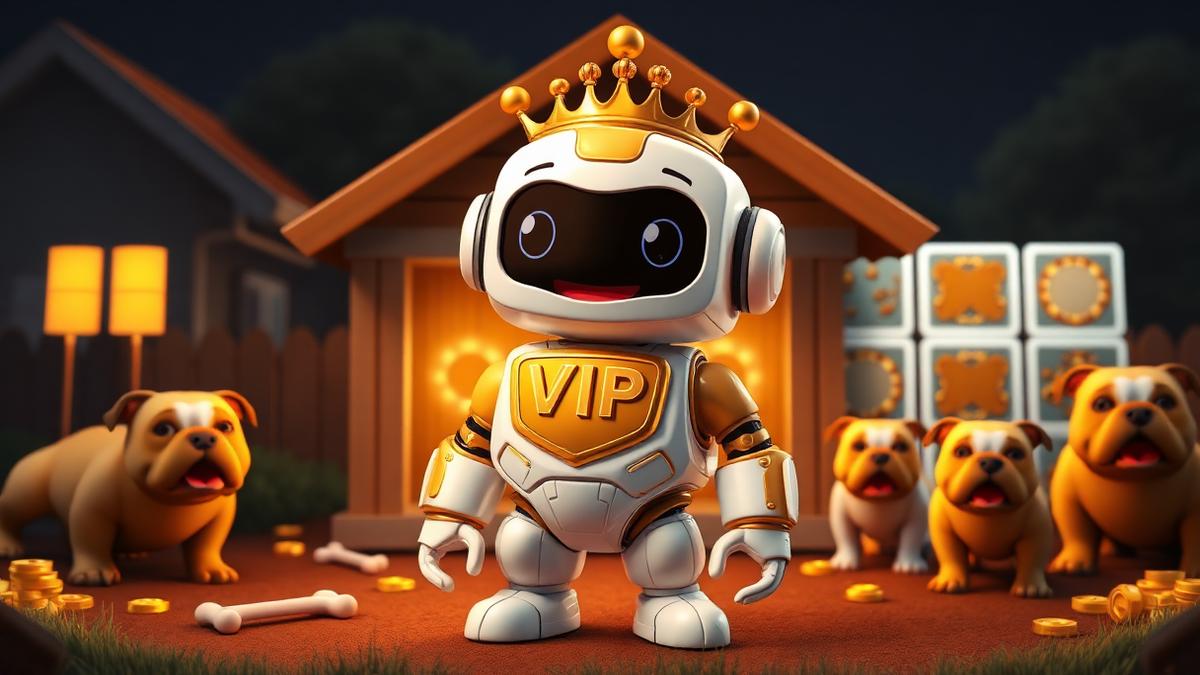 The Dog House Megaways slot artwork with VIP Crypto Casino mascot